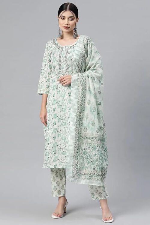 Womens Printed Straight Redymade Full Stitched Suit Set